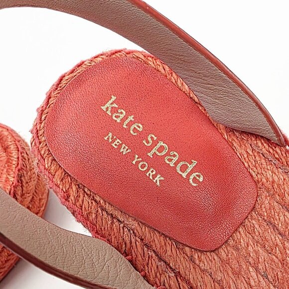 Kate Spade Frenchy Espadrille Wedge Sandals Orange - 8.5 - Picture 11 of 13